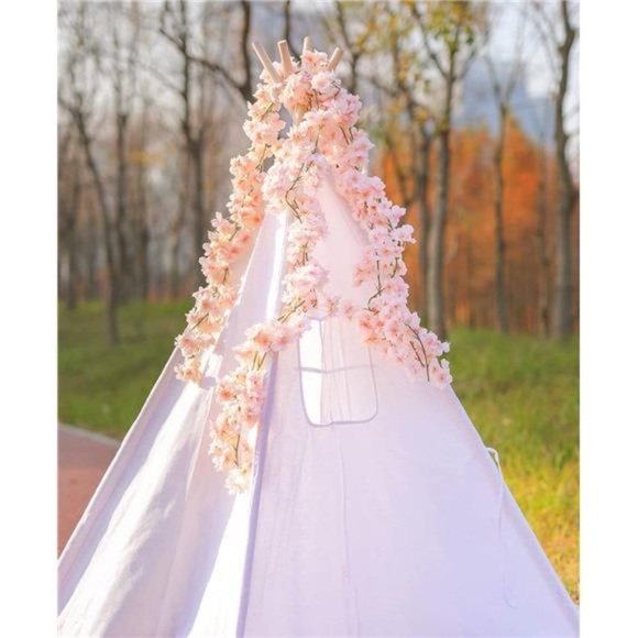 8pcs 47.2ft Artificial Cherry Blossom Flower Garland Hanging Vines for Spring - Picture 4 of 7